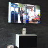 tv bord med stoflåge